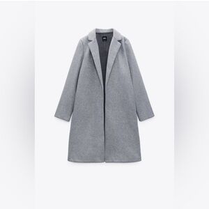 Zara light grey lapel coat